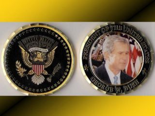 president of u s challenge coin george bush 43rd p