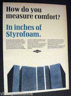 Vintage comfort image of styrofoam blocks by Dow Chemical 1966 Print 