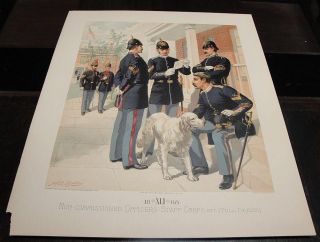 1889 ORIGINAL LITHO PRINT US Army Uniform OGDEN Non Commissioned 