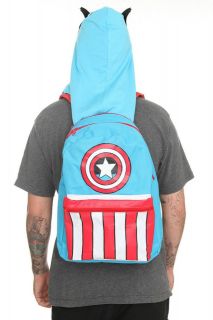 marvel universe captain america hooded backpack