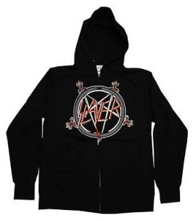 Slayer Pentagram Logo Metal Band Adult Zip Up Hoodie Hooded Sweatshirt