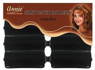 Annie Silky Soft Satin Hair Rollers Large 8 Piece Perm Salon Home 1242