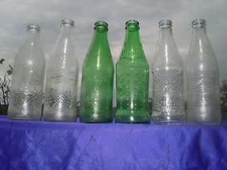Vintage Bottles No Deposit Mountain Dew Coke Pepsi Sunrise Kist 