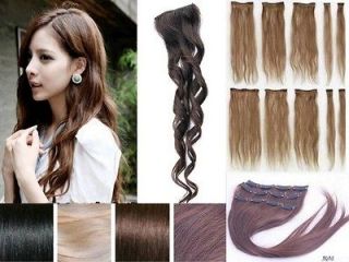 Color pick 10/9/4# Wavy Curly Clips In on Real Human Hair Extensions 