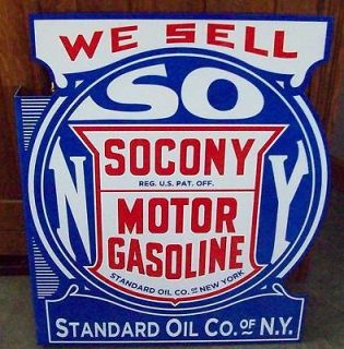 old style socony motor gasoline flange sign 