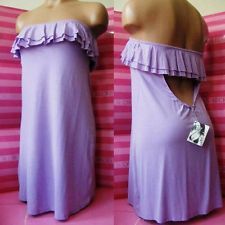 NWT VICTORIAS SECRET Lilac Jersey Ruffle Strapless Dress Cover Up S M 