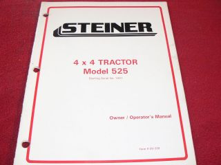 steiner 525 4x4 tractor operator s manual 