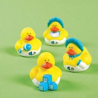   BABY BOY RUBBER DUCKS Dozen Shower Ducky Party Favors Cake Toppers