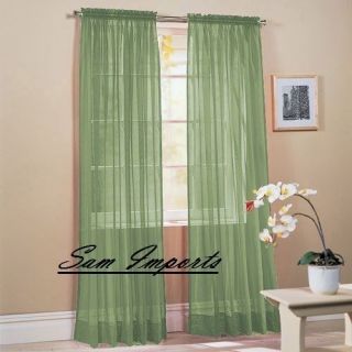 10 Pcs. Sheer Voile Window Panel curtains 20 different colors Brand 