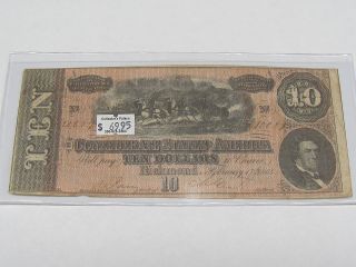 1864 confederate $ 10 bill  66 45