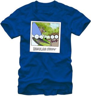Regular Show Mordecai and Rigby Polaroid Cartoon Adult T Shirt Tee