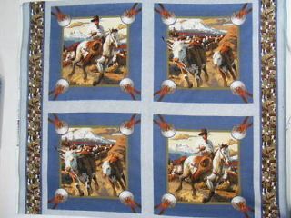Four Cattle Drive 18 Cotton Pillow Panel Fabric Material New CB 18