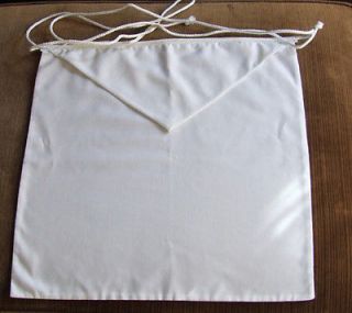 new texas masonic apron white cloth rope tie time left