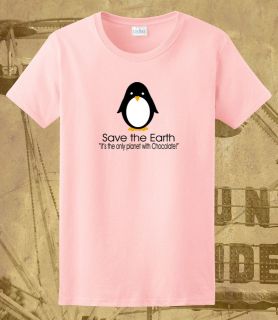   Shirt Funny Womens Shirt Penguin Shirt Funny Chocolate Shirt S M L