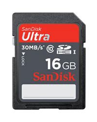 sandisk 16 gb sdhc 30mb s memory card ultra sd