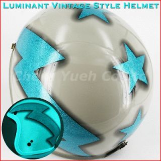   SGS Luminant/Blue Metalflake Motorcycle Street Open Face Helmet