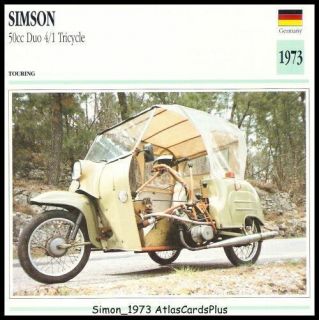 motorcycle card 1973 simson 50cc duo 4 1 tricycle trike