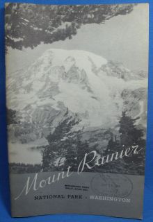 Vintage Mt Rainier National Park Service Circular Book Map Information 