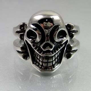 Newly listed Vintage Biker Mens Bold Black Silver Stainless Steel 