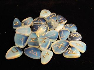 opalite rune stones set chart and cloth bag time left