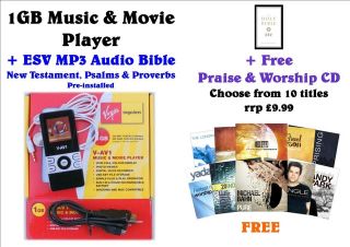 1GB Music & Movie Player+ESV  Audio Bible+FREE Praise & Worship CD 