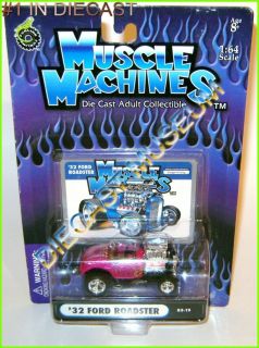 1932 32 FORD ROADSTER FLAMES MUSCLE MACHINES DIECAST FUNLINE