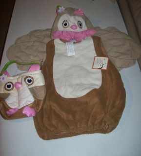 New Pottery Barn Kids Girls Owl Costume & Treat Bag NWT 4 6 4 5 6
