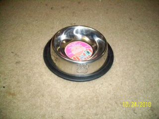 STAINLESS STEEL Non Skid Pet Dog Puppy Cat No Tip Bowl Dish 6oz,8oz 