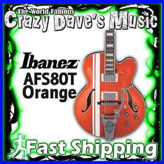 New RH Ibanez AFS80T Hollowbody Electric Guitar Roadster Orange 