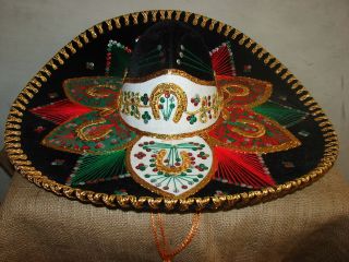 Elegant Mexican Sombrero Black Mariachi Charr​o Western Hat