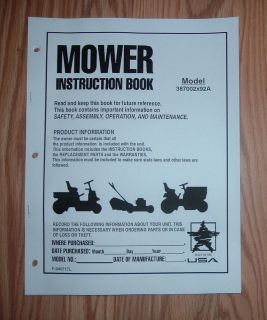 MURRAY 387002X92A LAWN TRACTOR OWNERS MANUAL & ILLUSTRATED PARTS LIST