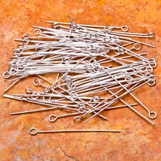 EYE PINS FINDINGS 925 STERLING SILVER PLATED OVER SOLID COPPER 85 PCS