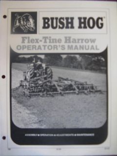 bush hog flex tine harrow attachment operator manual one day