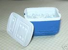 miniature blue igloo cooler w top ice for dollhouse time