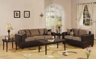 Brand New Sofa and Loveseat Combination Microfiber Plush, Faux Leather