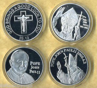 SET OF 3 POPE JOHN PAUL II 1924 2005 SILVER COINS 3 COUNT LOT