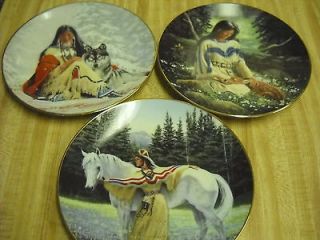   of 5 Princess of the Plains Native American Indian Plates Wildlife