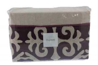 Natori NEW Sumatra Taupe Cotton Embroidered 110X96 Duvet Cover Bedding 
