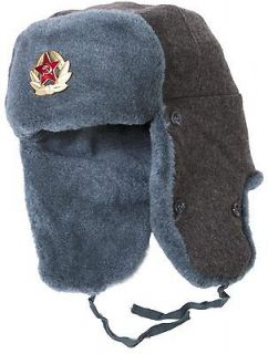Soviet Army soldier surplus ushanka winter hat. Trapper Bomber Ear 