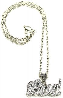 bad new style pendant and 18 inch link necklace iced