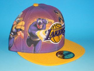 New Era LA Lakers 59Fifty NBA Hat Size 7 1/4 Marvel Heroes Custom 