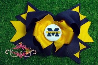   Wolverines Boutique Hair Bow on Headband Baby Toddler NCAA College