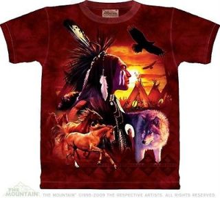Indian Collage Adult T Shirt Native American Design by The Mountain