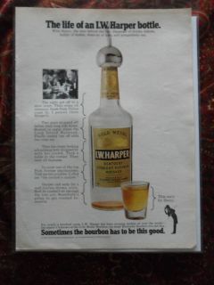 1971 Print Ad I.W. Harper Kentucky Bourbon ~ The Life of a Bottle