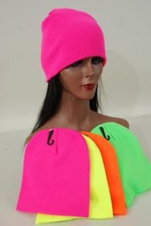 new neon unisex skull cap hat knit beanie ski