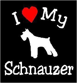 love my dog schnauzer pet car decals stickers gift