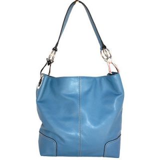 Tall Large TOSCA Hobo True Blue Shoulder Handbag Silver Buckles 