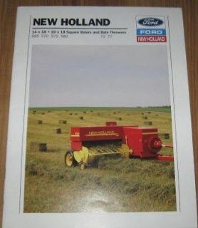 New Holland 565 570 575 Baler 72 and 77 Bale Thrower Sales Brochure 