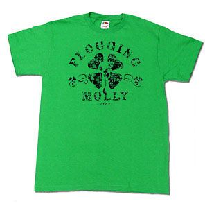 flogging molly shamrock irish punk t shirt green more options