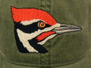 pileated woodpecker bird hat new embroidered cap  